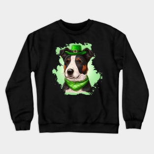 Gentleman Dog Ready For St. Patrick's Day Dog Lover Crewneck Sweatshirt